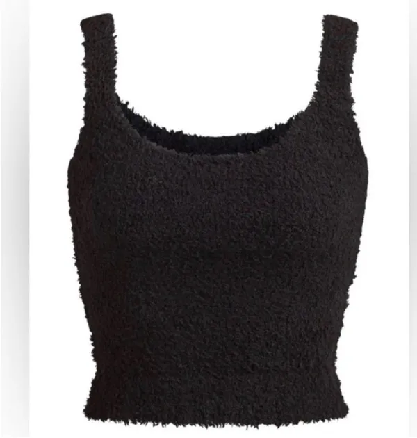 SKIMS Black Fuzzy Cozy Lounge Tank Top Onyx. Size L/XL. New Without Tags. - Image 2