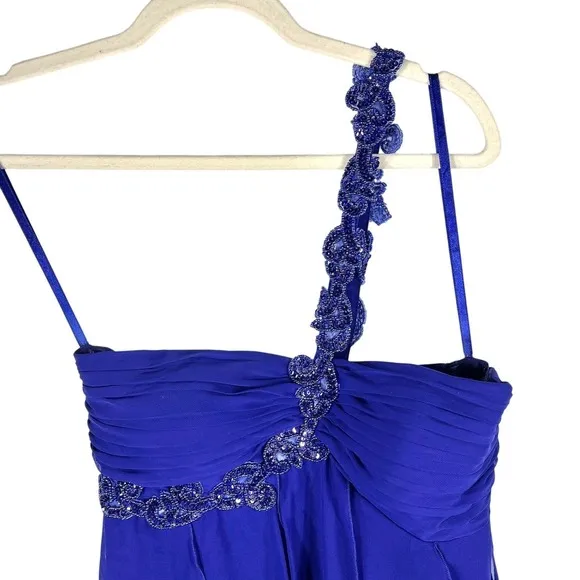 Y2K Fairy‎ Grunge Midi Dress 3/4 Blue Purple Beaded Coquette Angel Empire Waist - Image 7