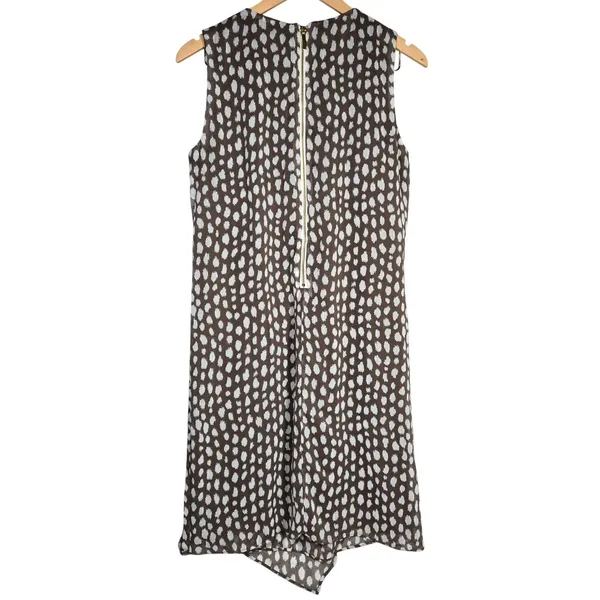 JBS Women's‎ Brown White Speckle Print Sleeveless Zipper Dress Size 10 - Image 2
