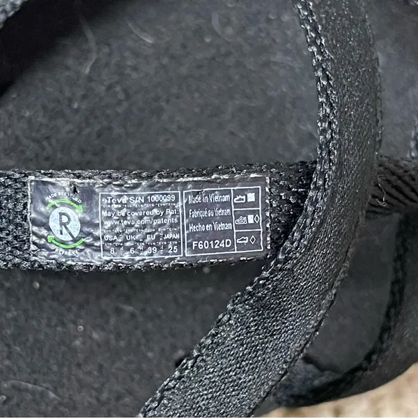 Teva Black Sandals with Yellow Logo - Image 12