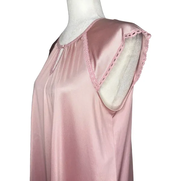 Vanity Fair Small 2 Pc Set Gown Duster Robe Vintage Made In USA Tricot Nylon‎ - Image 8
