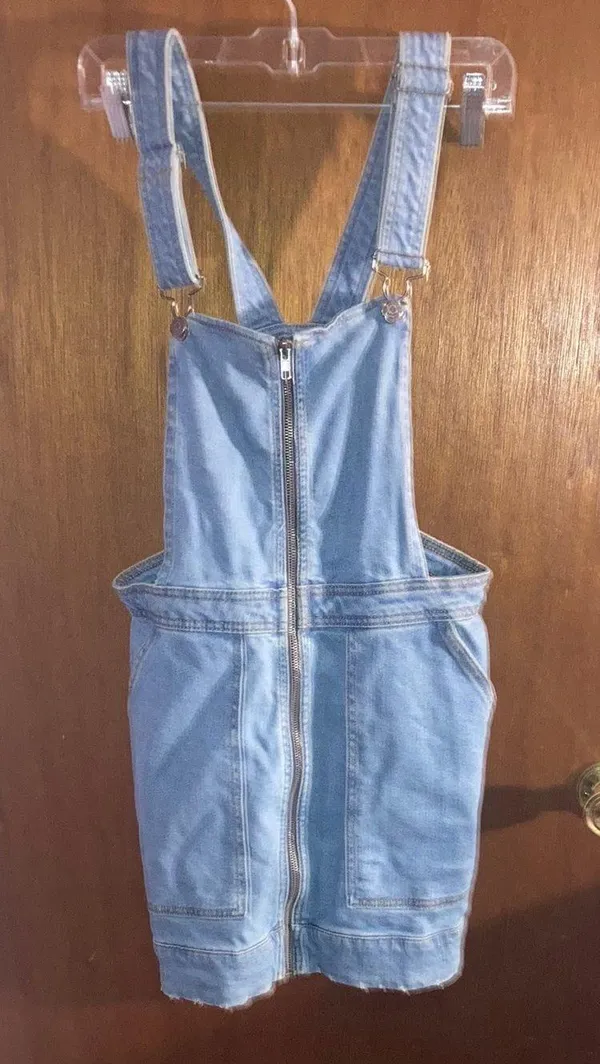 Wild Fable Denim Fitted Overall Dress - Image 2