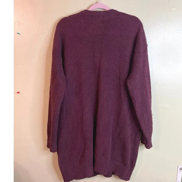 Natural Life Cozy Up Sweater Dress Purple Maroon Knit Cozy Long Sleeve Size L - Image 4