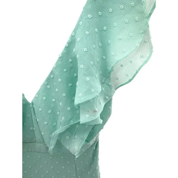 Fame & Partners Free People Jacy Ruffle Wide Leg Jumpsuit Mint Swiss Dot‎ Small - Image 8