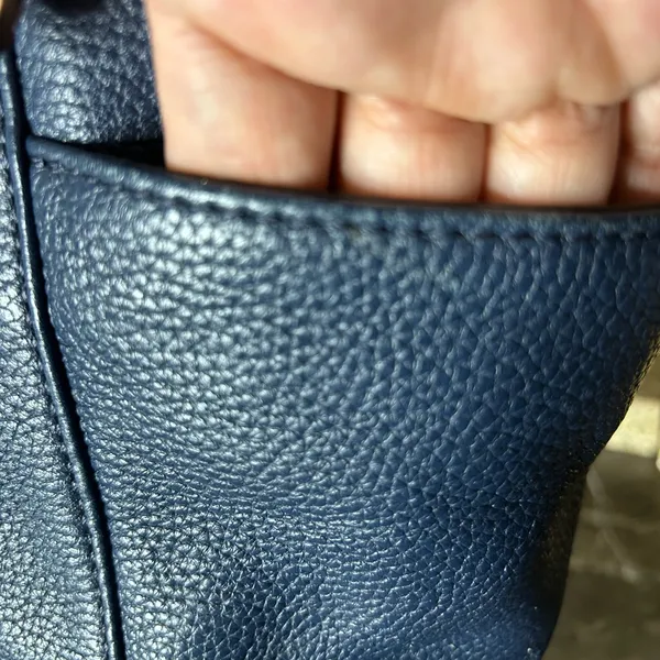 Michael Kors Deep Blue Saffiano Leather Over Shoulder Handbag with Gold Hardware - Image 13