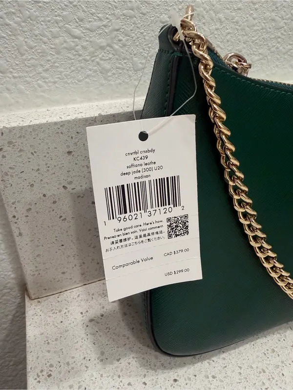 Kate Spade New York Madison Saffiano Leather Convertible Crossbody Deep Jade New - Image 2