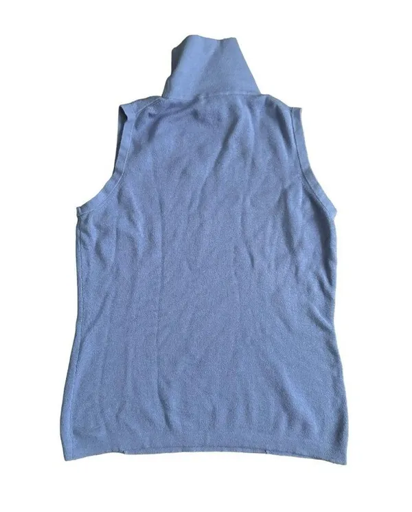 Elliott Lauren Purple Cashmere Mix Mock Turtleneck Sleeveless Top Size Medium - Image 2