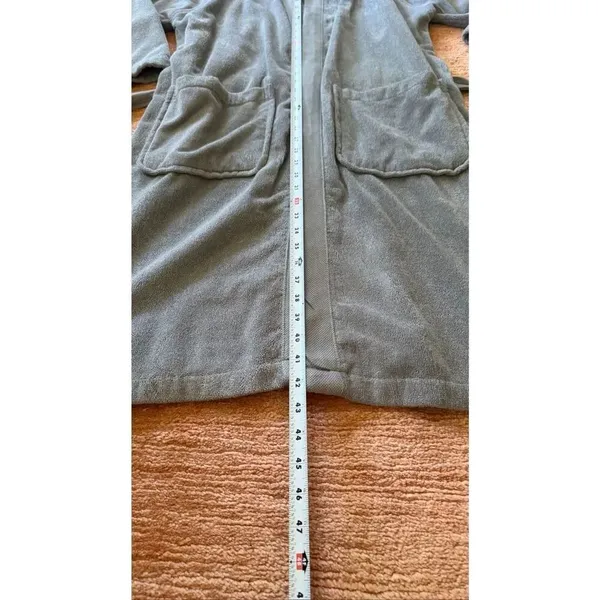 Lacoste Gray Terry Cloth Robe 100% Cotton Unisex Cozy Bathrobe XL - Image 5
