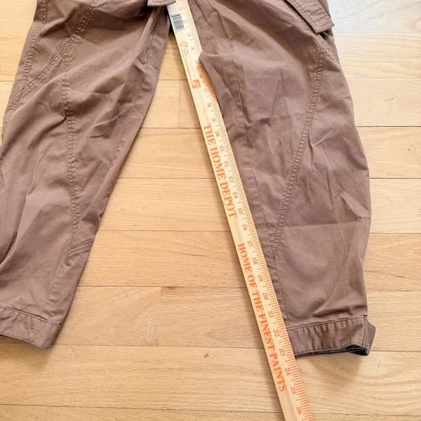 Anthropologie 4 Ellie Embroidered Brown Utility Pants Belted High Waisted Size 2 - Image 7