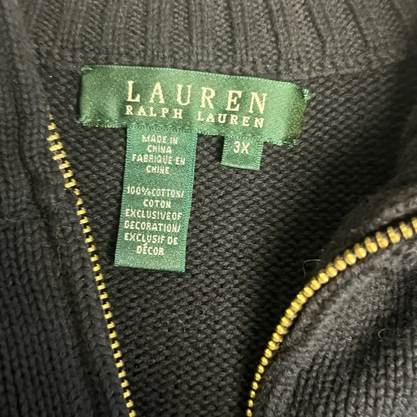 Lauren Ralph Lauren Epaulet Gold Arm Patch Zip Sweater - Image 6