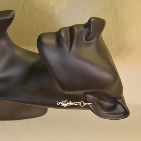 Hanging Bat Earrings Silver - Image 4