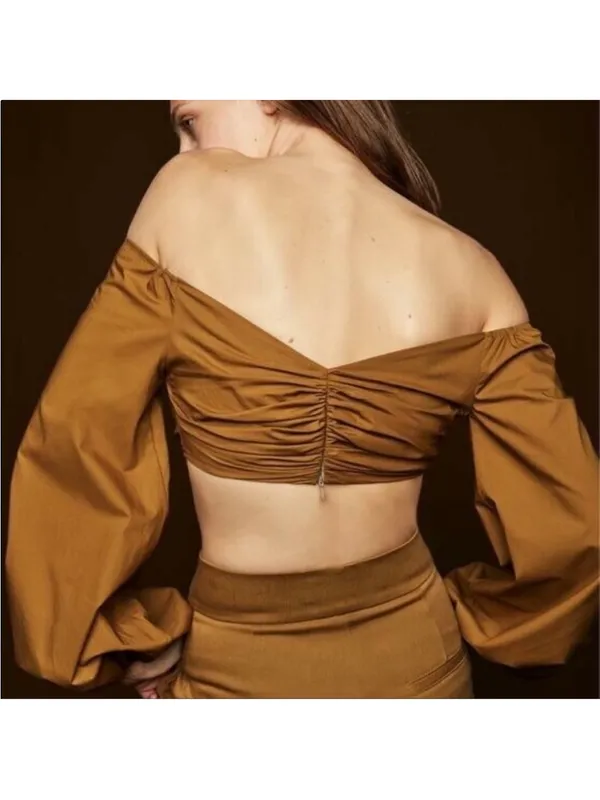 Zara Studio Collection Draped Crop Top - Image 5