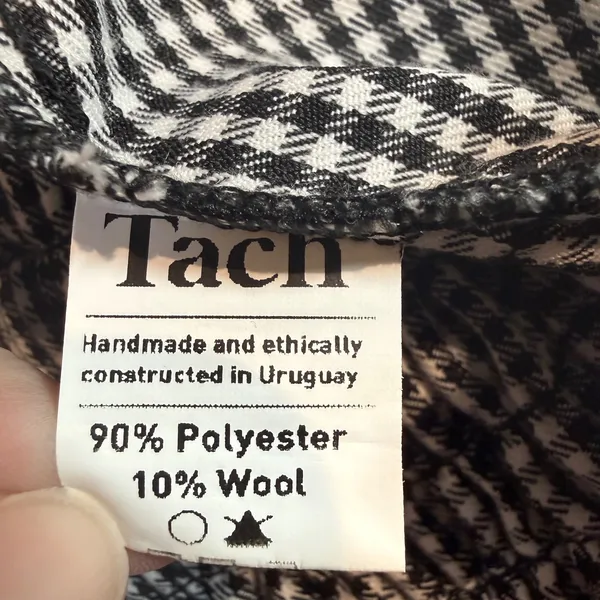 Tach Cedrina Gingham Embroidered Smocked Wrap Blouse Black White‎ Size Small - Image 7