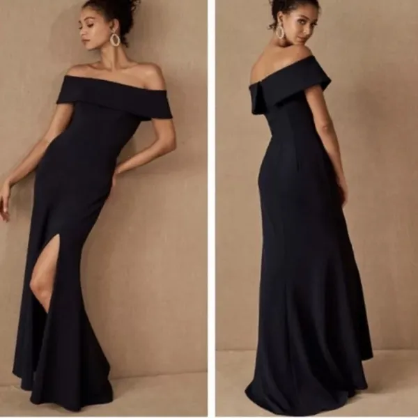 BHLDN‎ Delice Off The Shoulder Evening Maxi Dress Black 8 LBD - Image 2