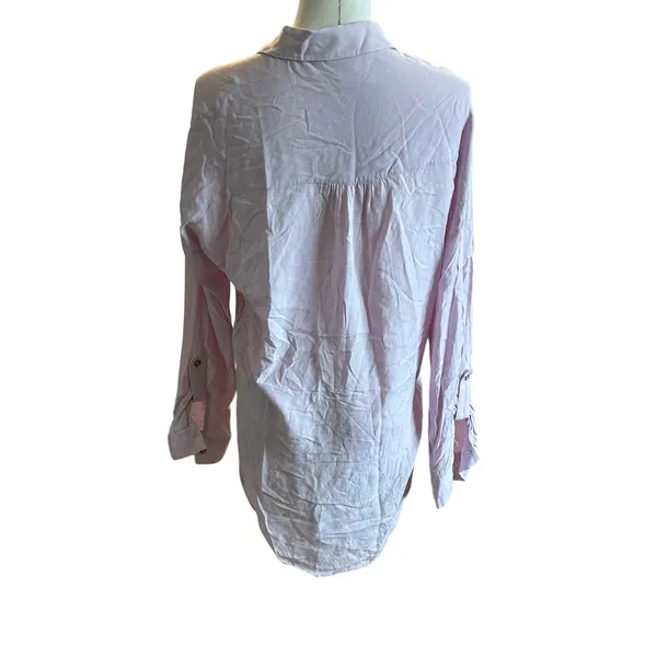 Maeve by Anthropologie light pink button up top small casual - Image 3
