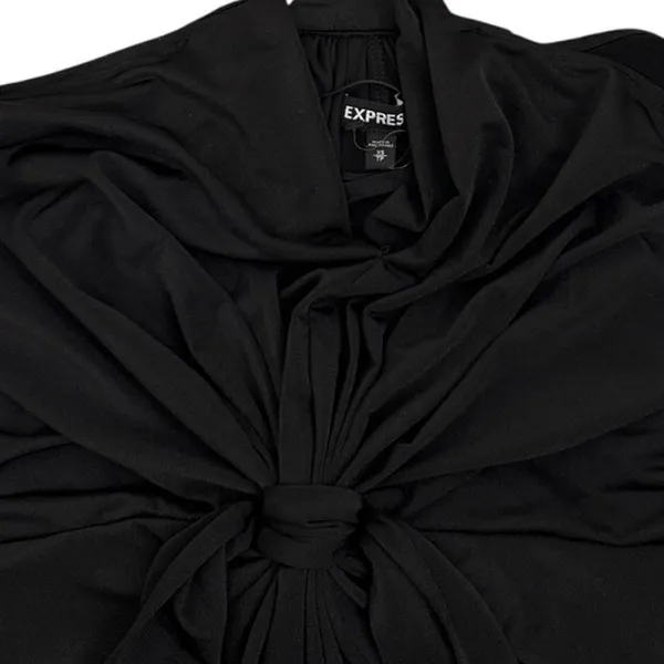 Express Cross Back Knot Front Little Black Cocktail Dress Size Women's XS - Image 5