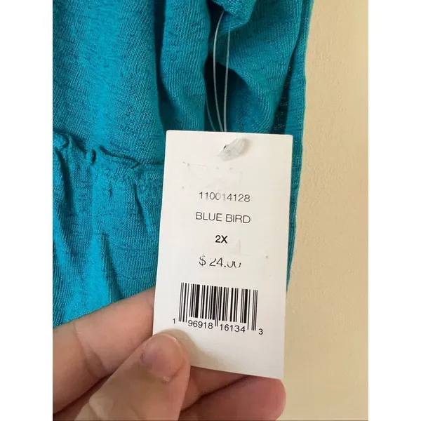 Daily Thread Blue Button Up Long Sleeve Top Woman’s Size 2X NEW - Image 5