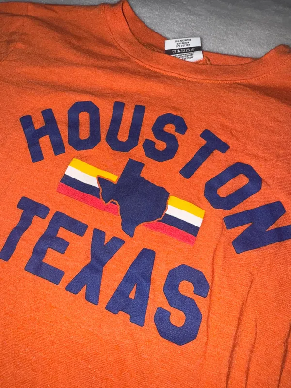 Houston Texas crop tee Orange Size M - Image 2