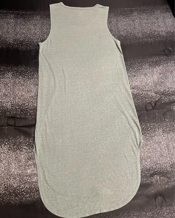 Womens medium Aerie Sage Green Relaxed Fit Sleeveless Midi Dress - Image 3