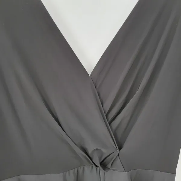 Alfred Sung Maxi Dress Womens 8 Black Ballet Top Taffeta Skirt V-Neck 3/4 Sleeve - Image 8
