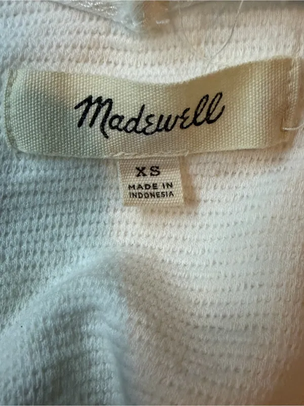 Madewell Cream Sleeveless Knit Tie Front Tank Top XS - Image 7