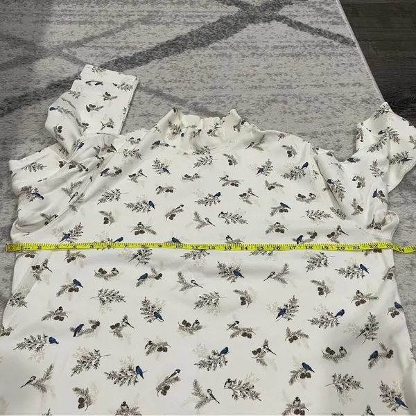 Croft & Barrow Off White Patterned Turtle Neck Long Sleeve - Image 9