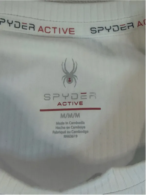 Spyder Active Women’s Ribbed Short Sleeve Athletic T-Shirt UPF 50 White Medium - Image 2