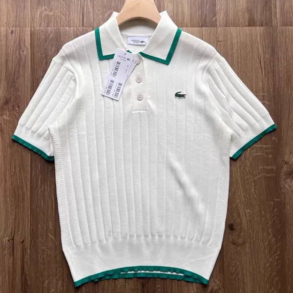 Lacoste White Polo Short Sleeved Polo Collar Golf Sweater 38 - Image 6