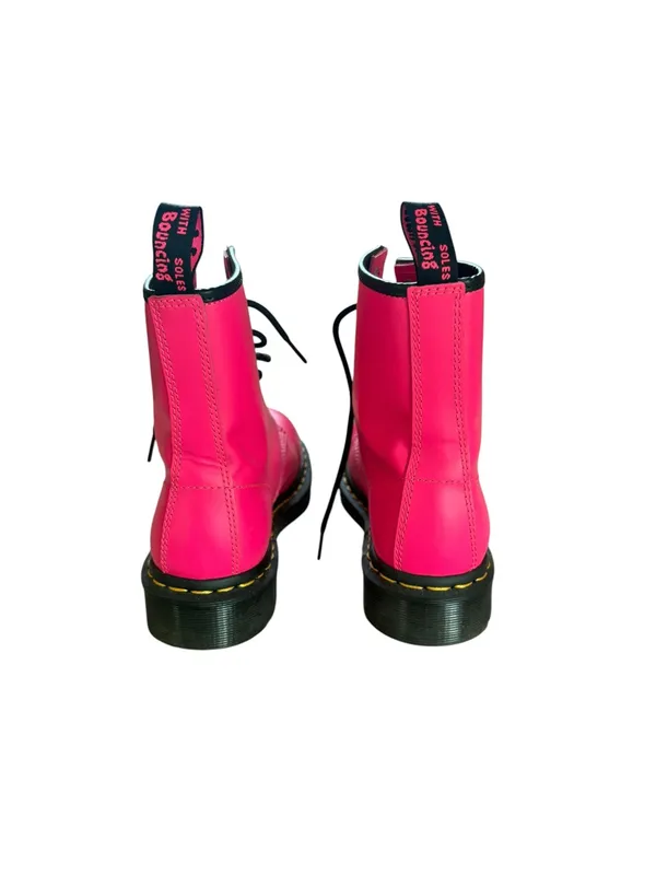 Dr. Martens 1460 Smooth Leather Lace Up Boots Womens Size 7 Hot Pink - Image 3