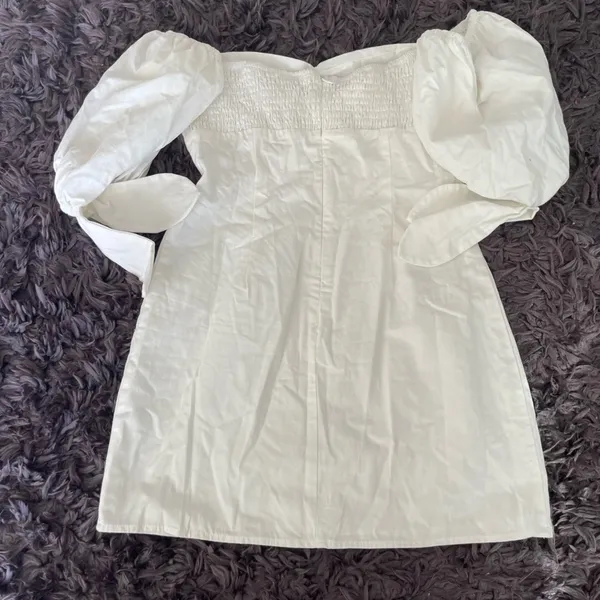 Revolve MORE TO COME Amora Bow Mini Dress in White - Image 6