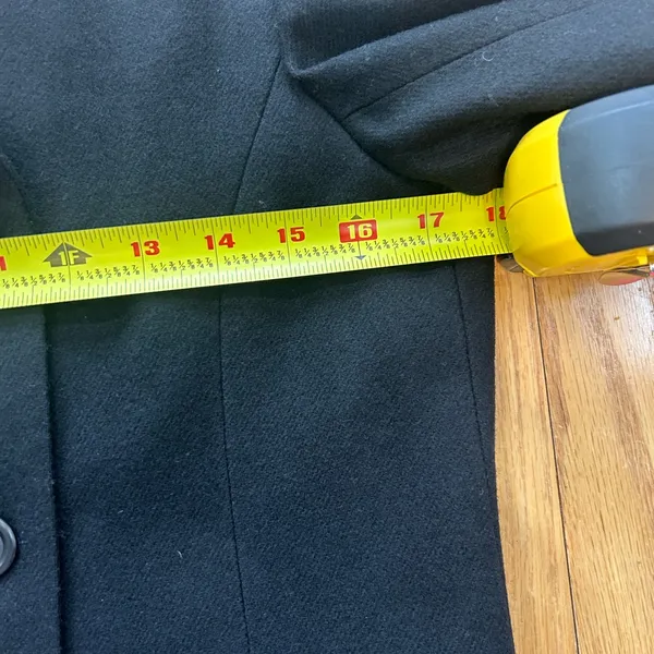 J. Crew Black Wool Double Breasted Peacoat‎ Jacket Lined Size 4 READ Office - Image 8