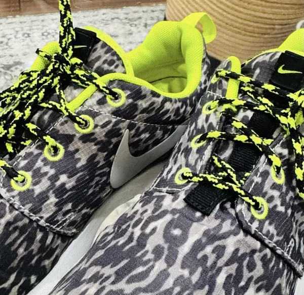 Nike Roshe Run Leopard Print Athletic Shoe Cool Grey/ Wolf Grey Volt-Black - Image 5