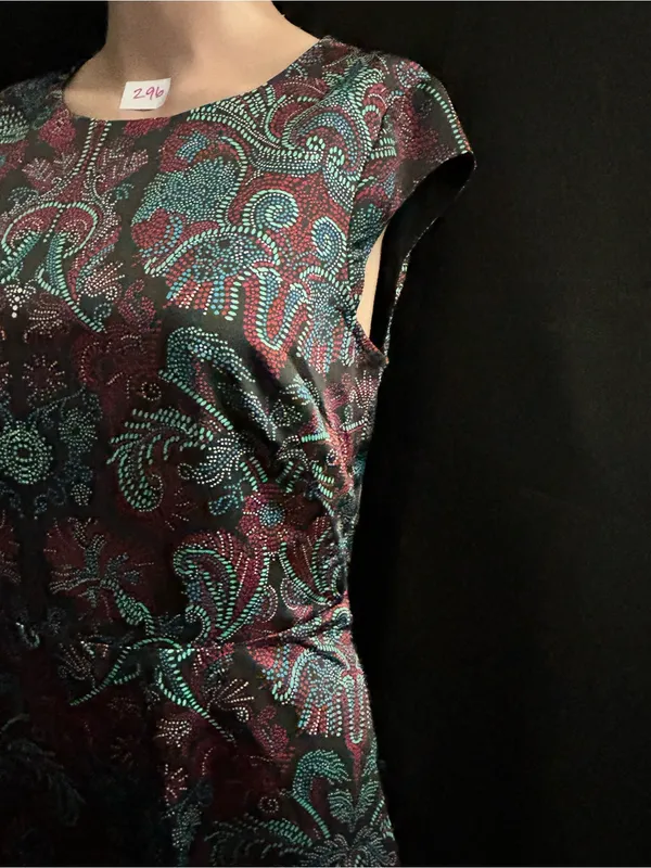 The Limited Black & Plum Brocade Fit-&-Flare Dress SZ 2 NWT - Image 3