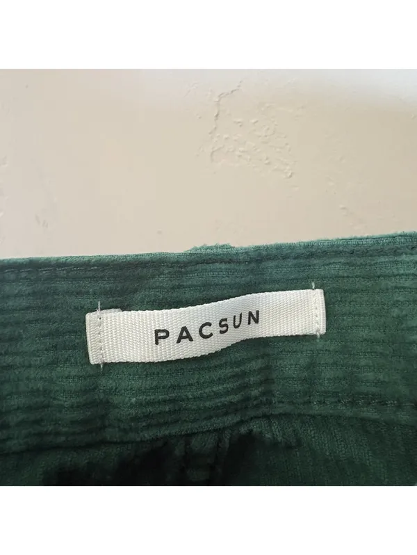 Pacsun Green Corduroy Dad Jeans High Rise Straight Leg Button Fly Size 26 - Image 9