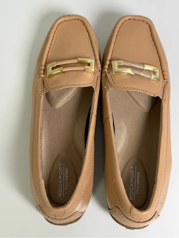Rockport Women’s 7.5 M Total Motion Driver Tan Leather Preppy Loafers NWOT - Image 7