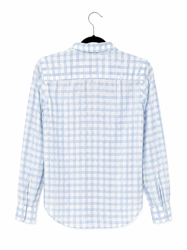 Frank & Eileen Frank Blue White Gingham Cotton Button Up Preppy Casual Shirt XXS - Image 2