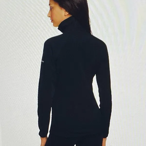 Columbia black fleece 1/4 zip closure logo on the back sweatshirt, size M top - Image 3