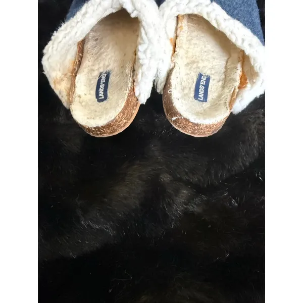 Lands End Labrador Dog Sherpa Lined Felt Clog Cork Slipper Slip-on Shoes 9.5 - Image 5