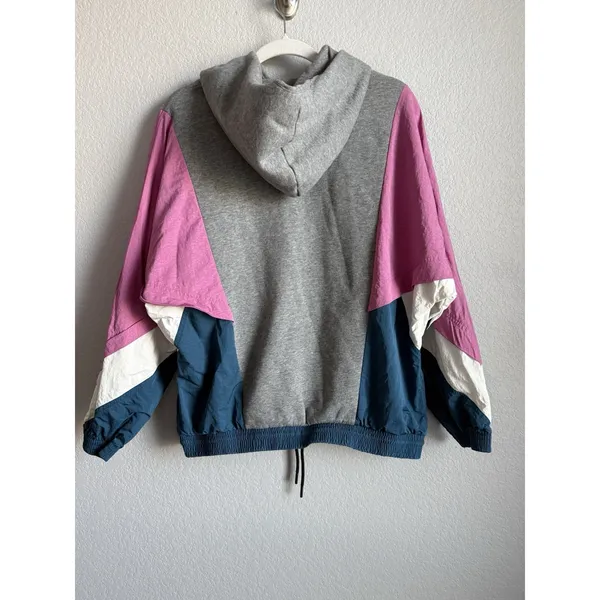 VTG 90s Nike Icon Clash Retro Color Block Pullover Hoodie Woman's XS Oversized - Image 6