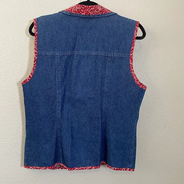 Western Denim Top Size‎ 8 Vintage 90s Rodeo Country Cowgirl Jean Casual Summer - Image 2