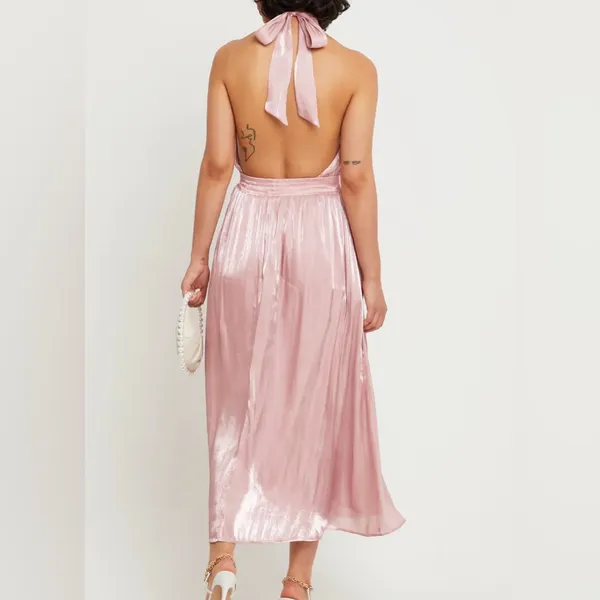 o.p.t Caralyn‎ Dress pink halter top maxi dress size medium - Image 2