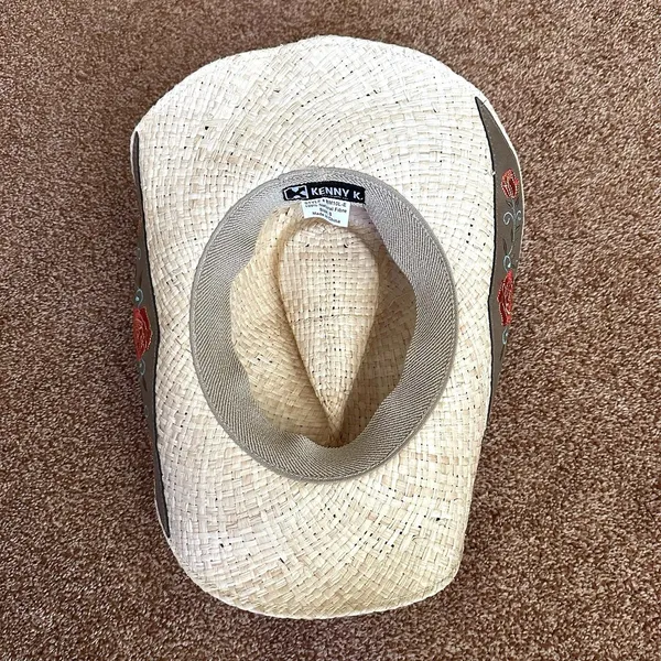 Kenny K Straw Hat Sm Embroidered Floral Western Festival Country Casual RM10L-E - Image 7