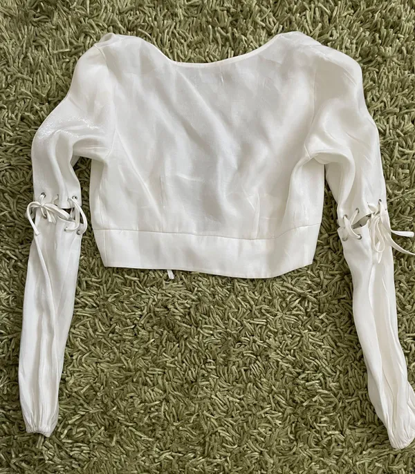 Nasty Gal White Tie Top - Image 2