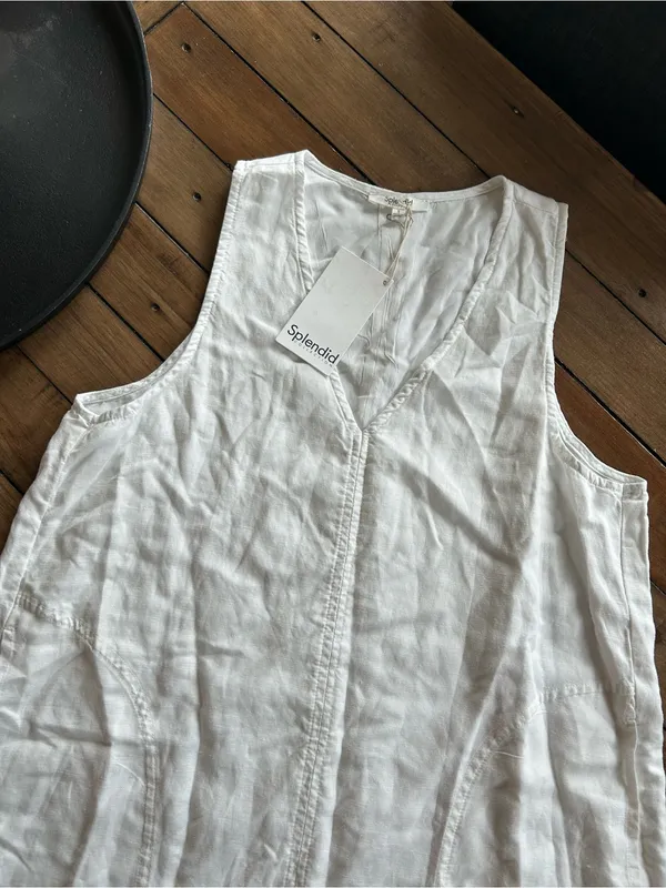 NWT Splendid Collection Dawson Linen Mini White Dress S - Image 2