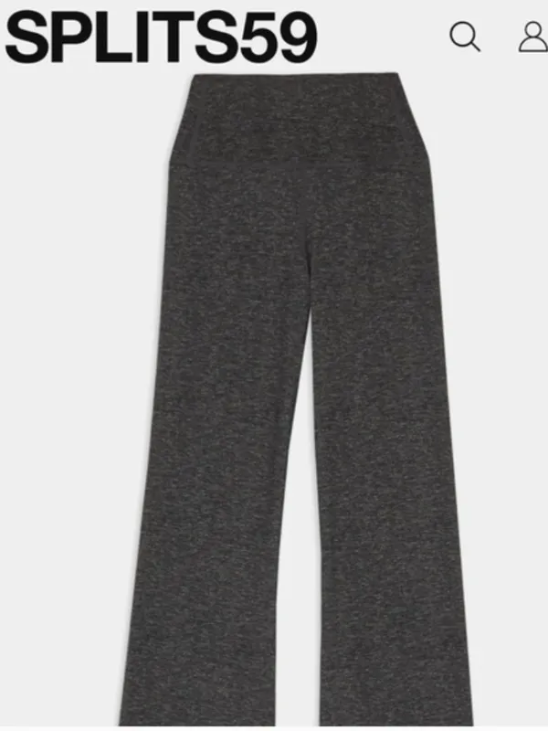 SPLITS59 Raquel Airweight High Rise Flare Leggings in Heather Gray 32" S $138 - Image 2