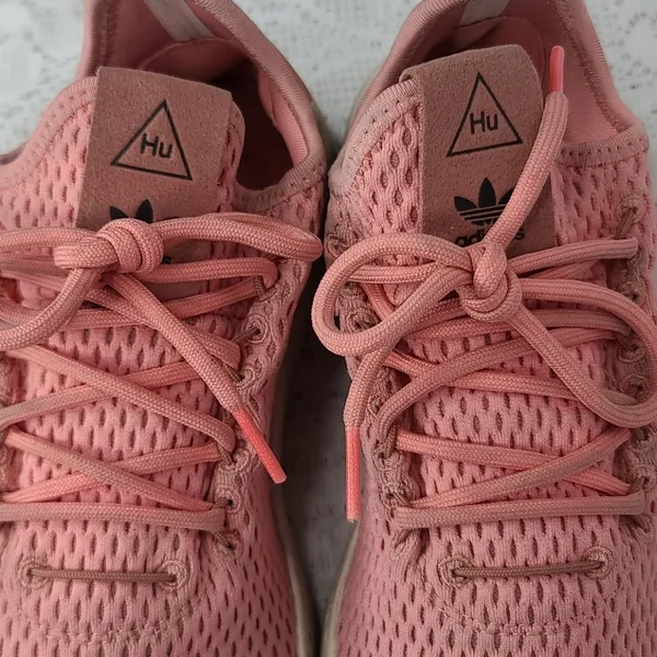 Adidas Pharrell Williams HU pink mesh athletic casual training shoes sz 5 - Image 4