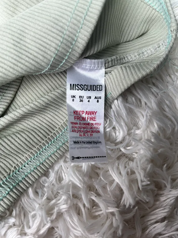 Missguided Mint Green Ribbed One Shoulder Crop Top - Image 6