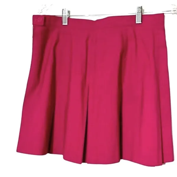 le coq sportif Womens Skirt Size 16 Pink Pleats Preppy Side Zip Colorful Comfort - Image 5