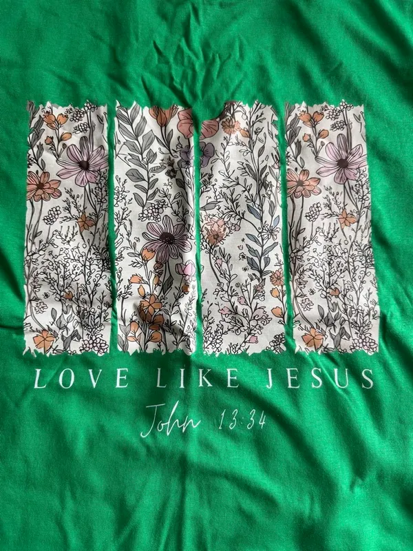 Love Like Jesus Graphic Tee Green Size M Size M - Image 3