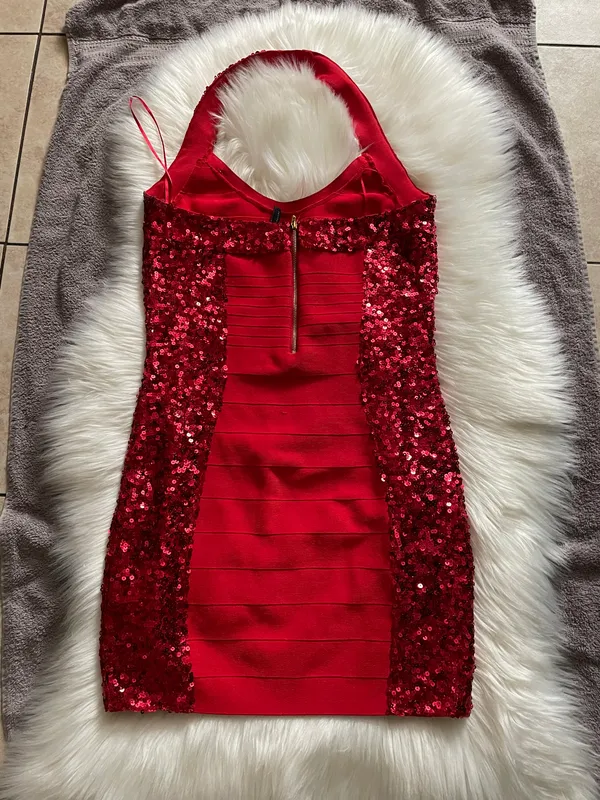 Guess Sequin mirage Bandage Halter Dress - Image 7